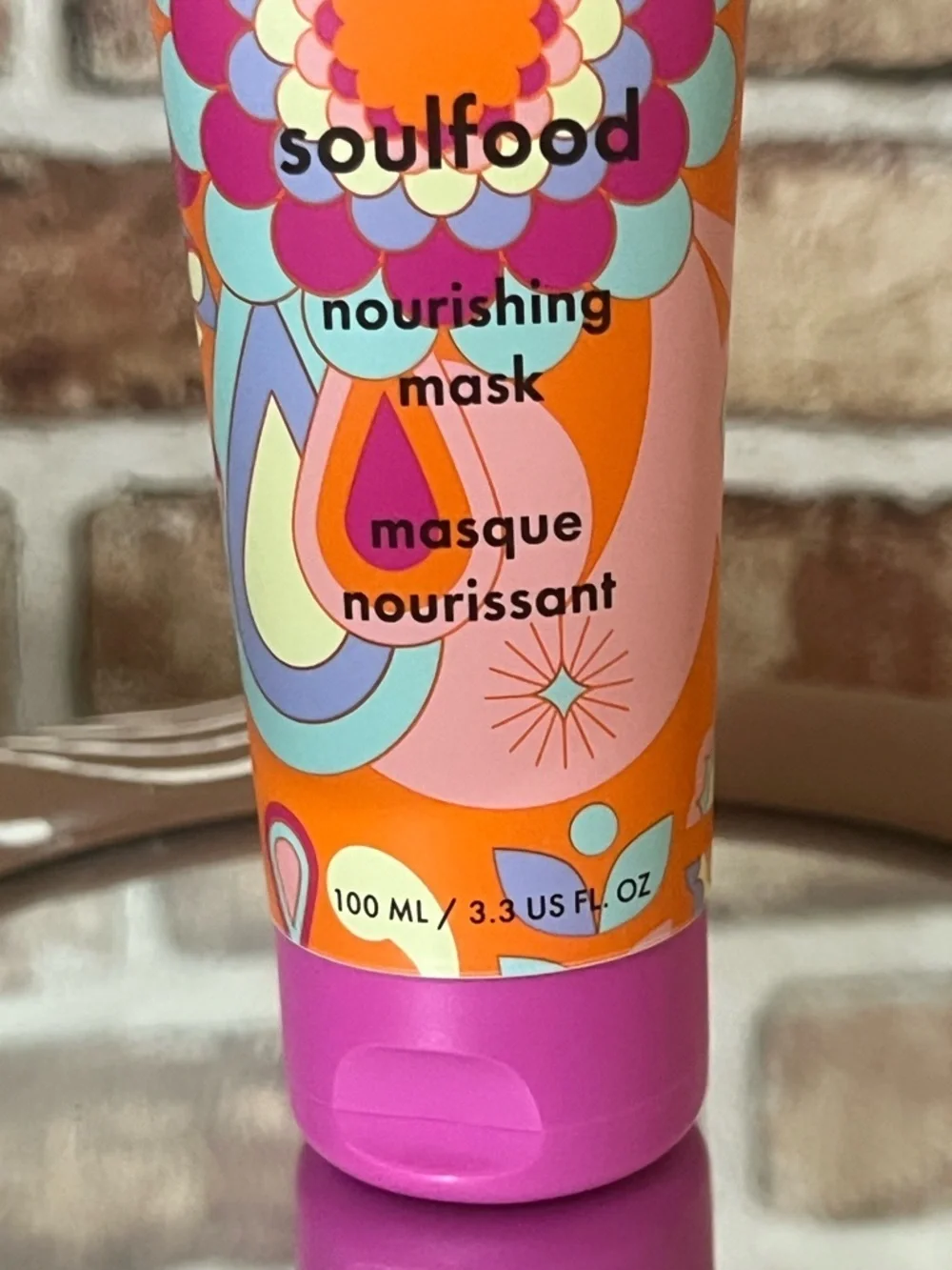 amika Soulfood Nourishing Mask - Pink, Orange & Blue Patterned Tube
